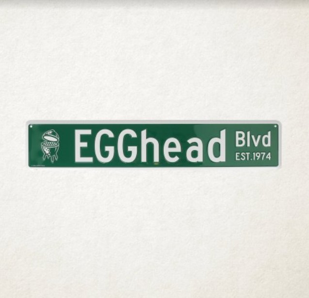 straatnaambord egghead big green egg
