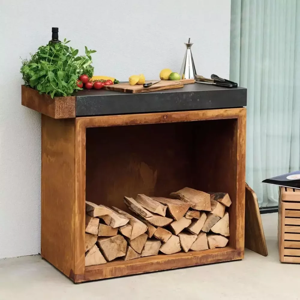Ofyr Butcher Block Storage 90 Corten Ceramic Dark Grey van Ofyr