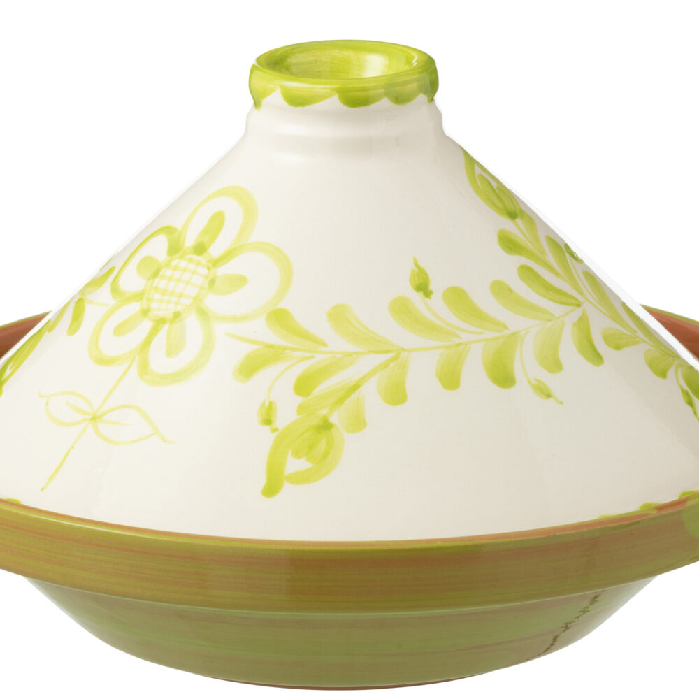 Tagine Granada Keramiek Wit/Groen J-line- Zonnewende