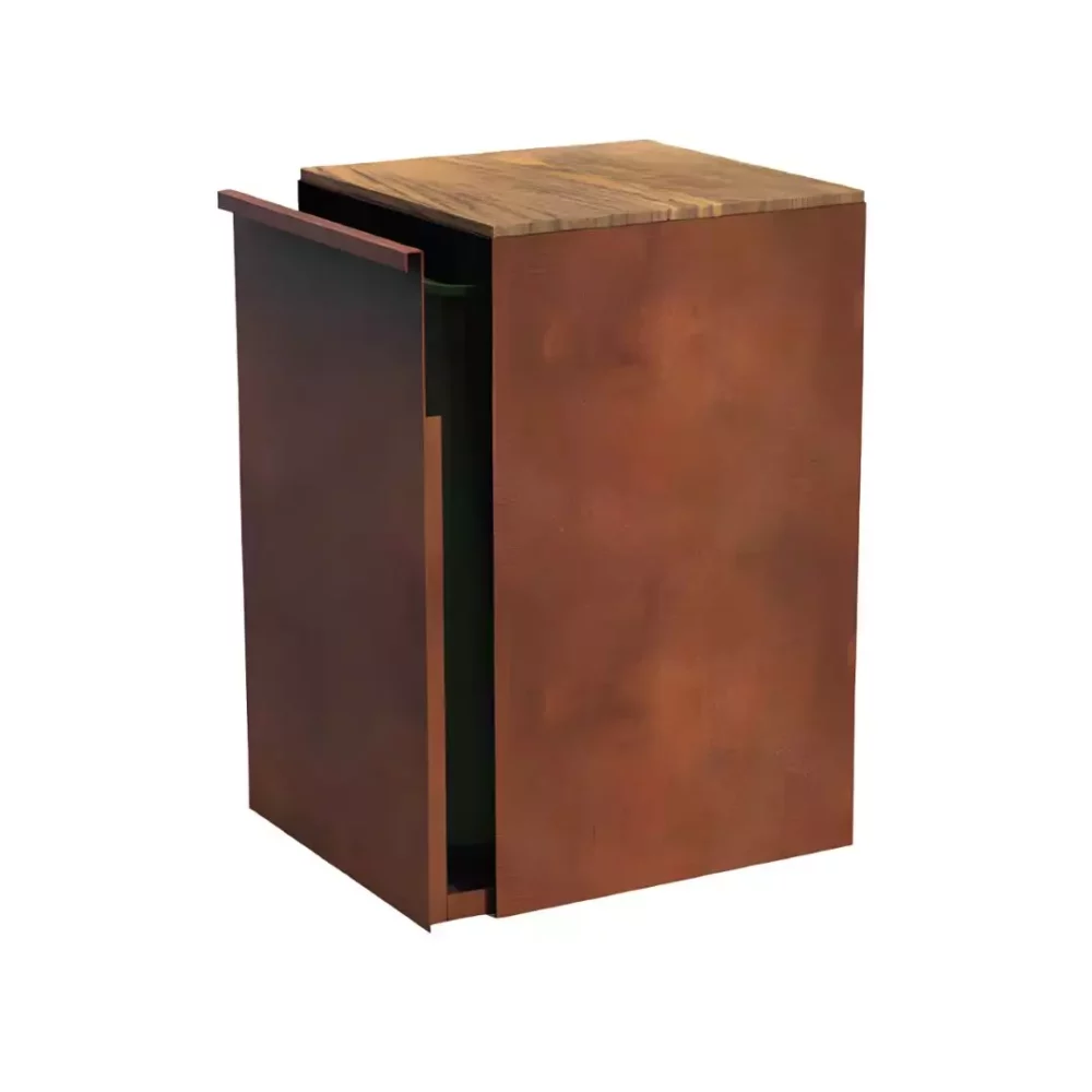 Kujp Cortenstaal Mini Met Hout van KUJP