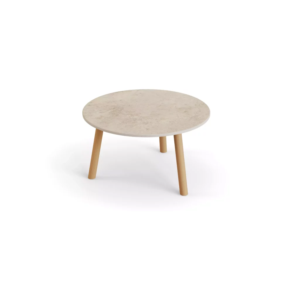 Ronda Koffietafel Teak En Keramiek Diameter 60 Cm
