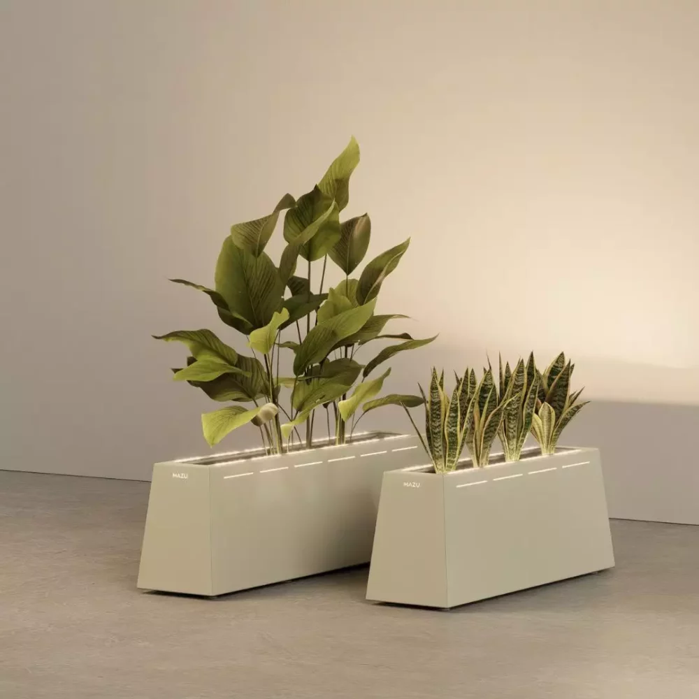 Cubitus Rectangle Design Plantenbak Aluminium Met Led